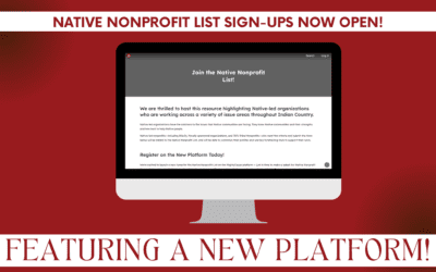 Register Your Native Nonprofit on Our New Platform