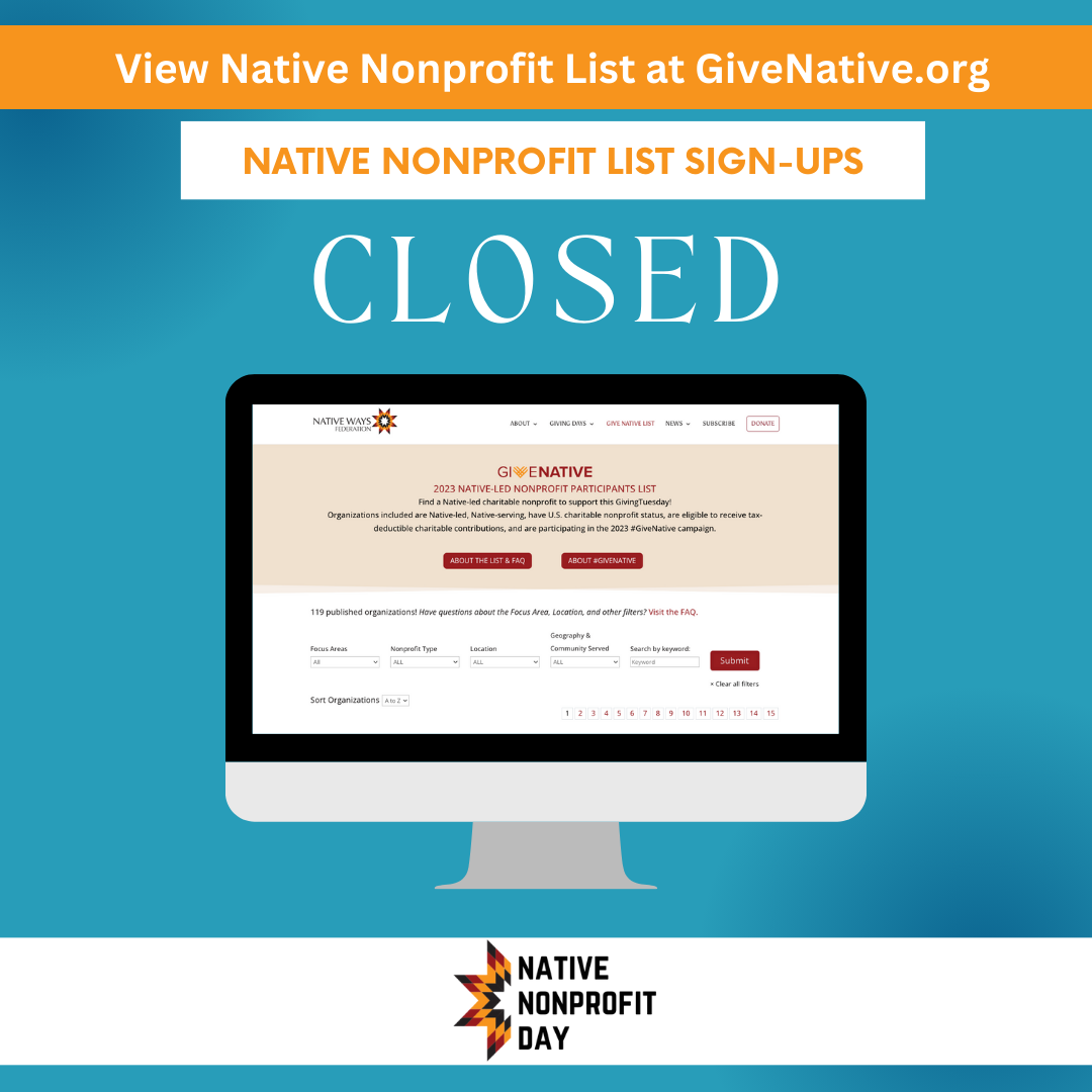 00000Copy of Native Nonprofit List (1) native nonprofit list is coming soon